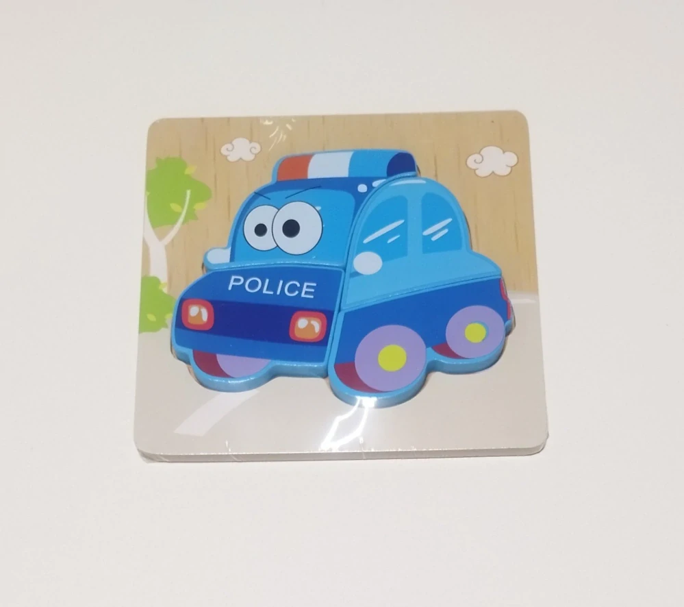 Dřevěné puzzle pro nejmenší (S) - POLICEJNÍ AUTO