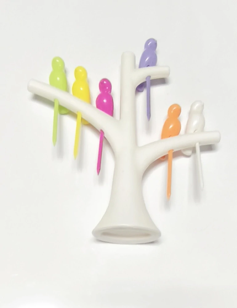 Napichovátka - PTÁČCI - 6 ks - BÍLÉ