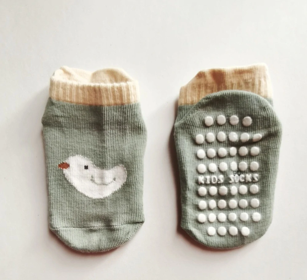 Protiskluzové ponožky - ŠEDÉ - PTÁČEK - (12-36 m) M