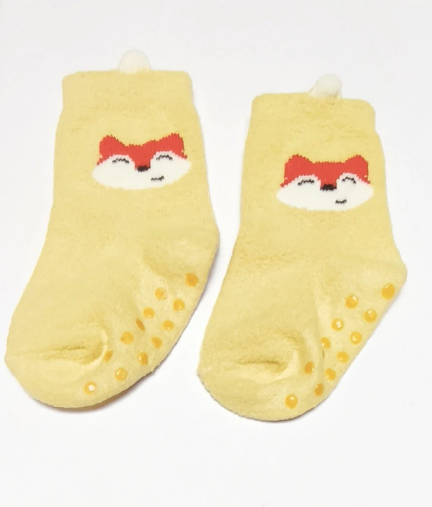 Protiskluzové flísové ponožky -  LIŠKA - (24-36 m) M