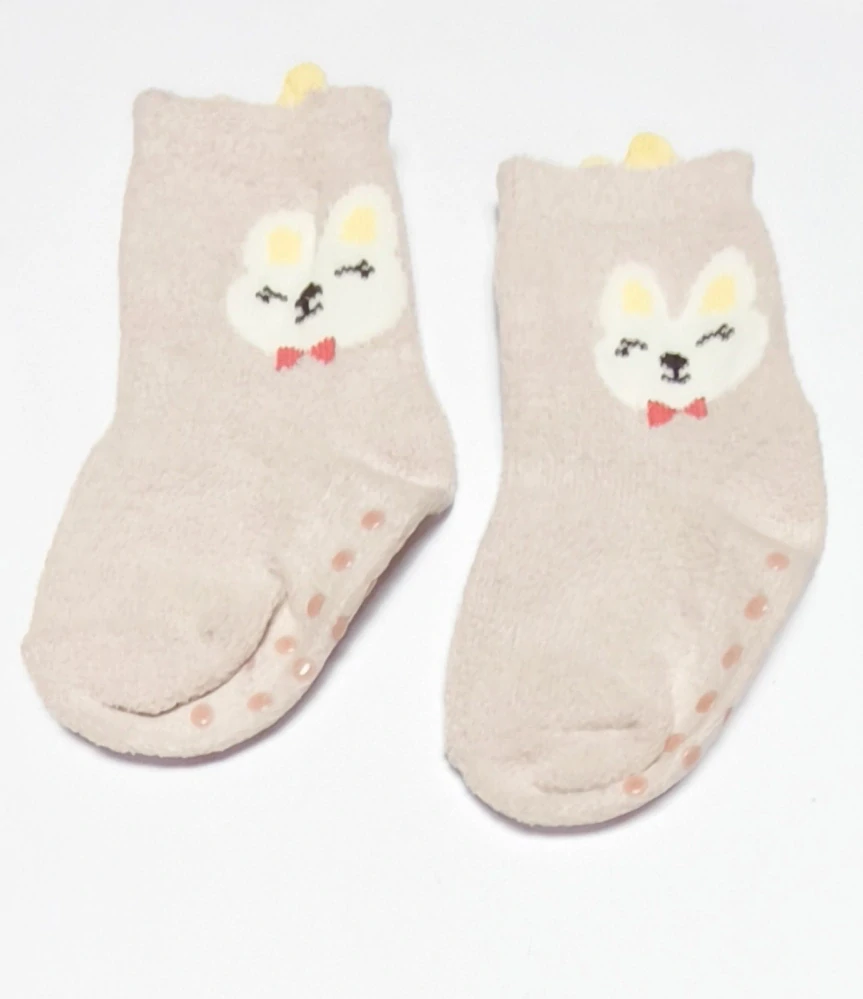 Protiskluzové flísové ponožky -  KRÁLÍK - (24-36 m) M