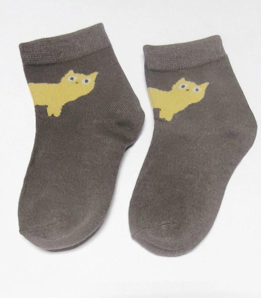 Ponožky - KOČKA - HNĚDÉ (5-7 let) L