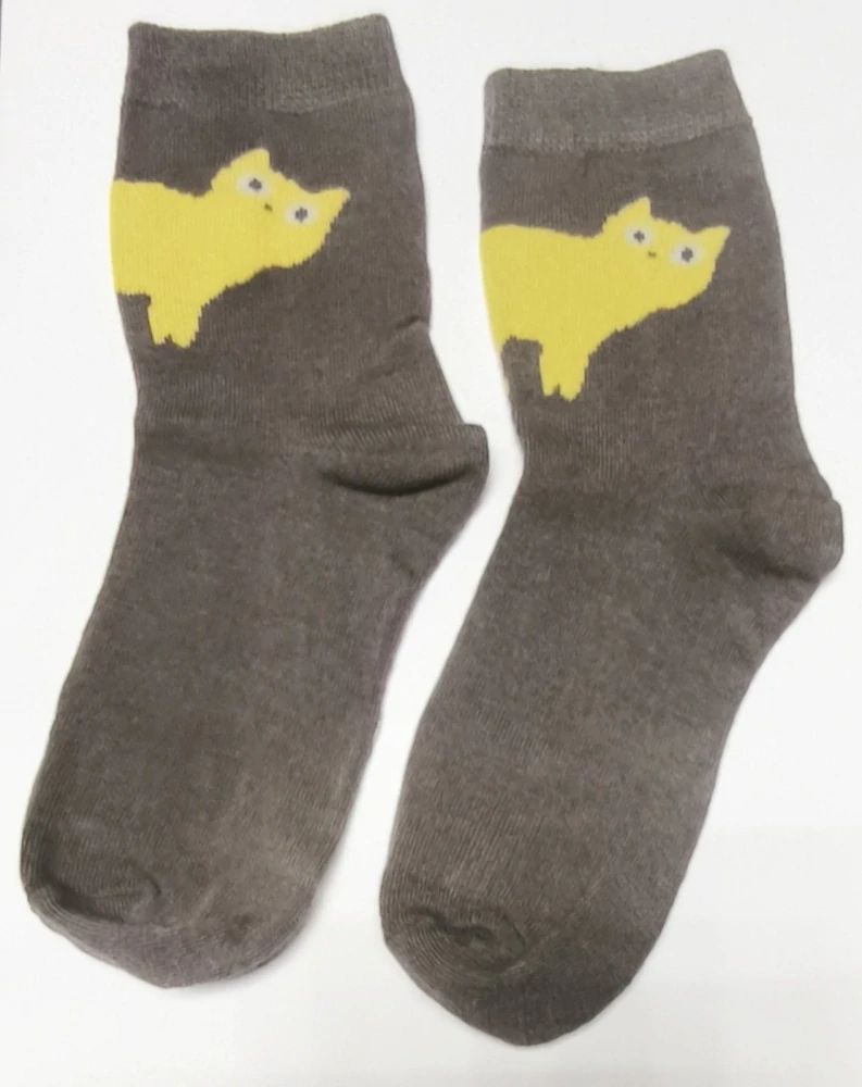 Ponožky - KOČKA - HNĚDÉ (7-9 let) XL