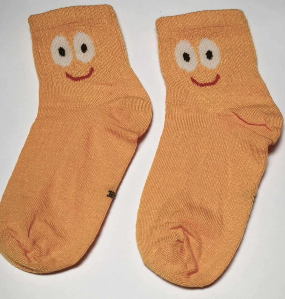 Ponožky - OBLIČEJ - ORANŽOVÉ (5-7 let) L