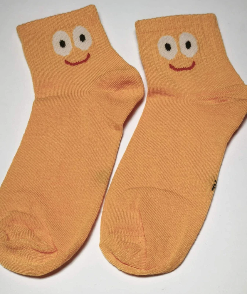 Ponožky - OBLIČEJ - ORANŽOVÉ (7-9 let) XL