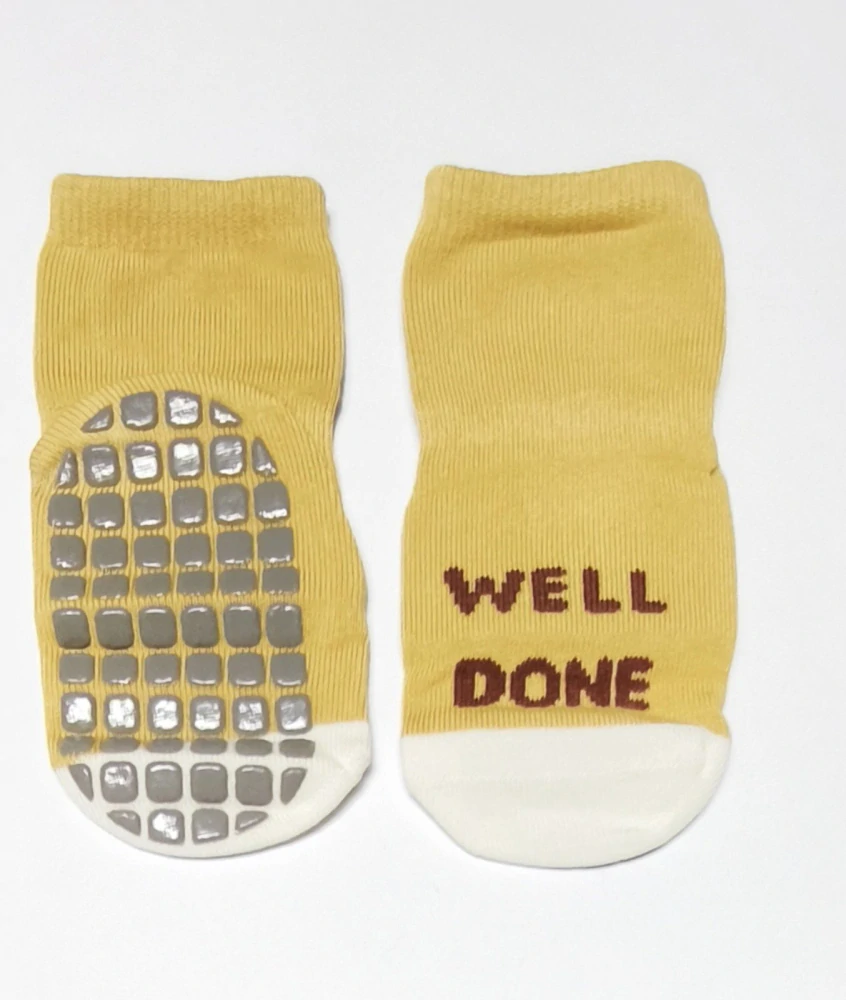 Bavlněné protiskluzové ponožky - WELL DONE - (0-12 m) S