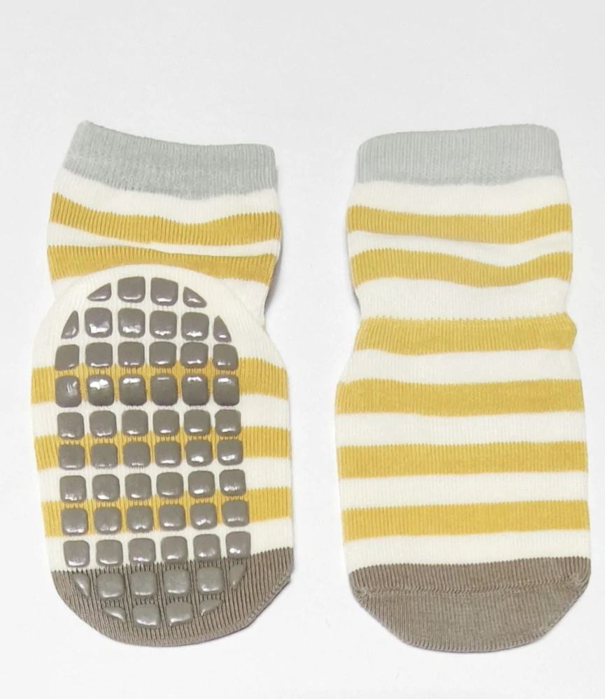 Bavlněné protiskluzové ponožky - PROUŽKY - (3-5 let) L