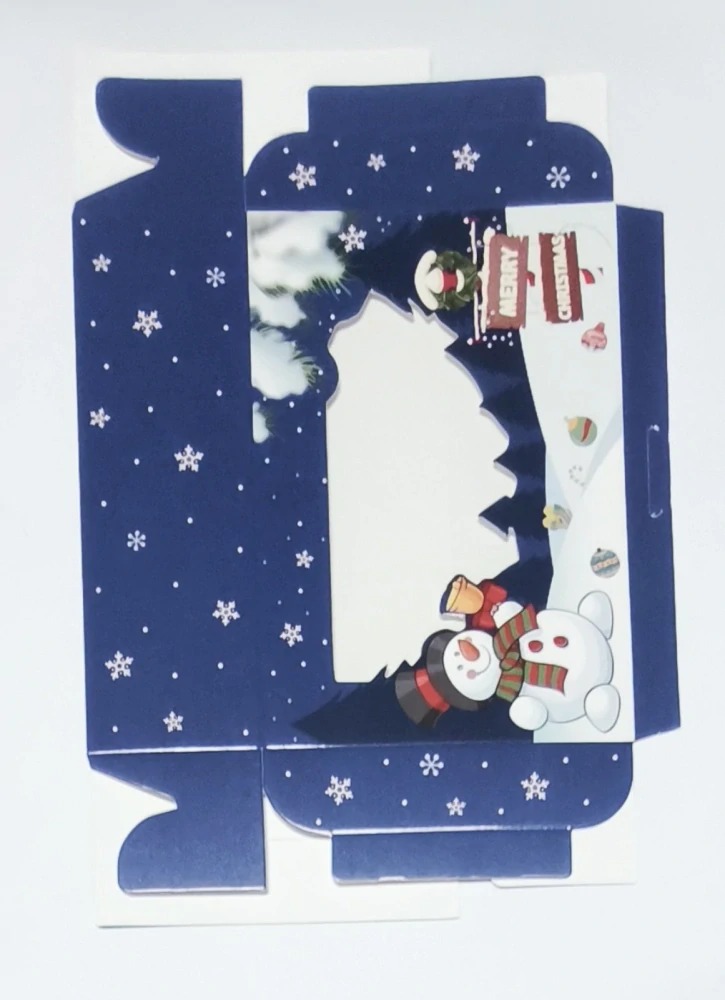 Malá papírová krabička na vánoční cukroví - MODRÁ - 1 ks 