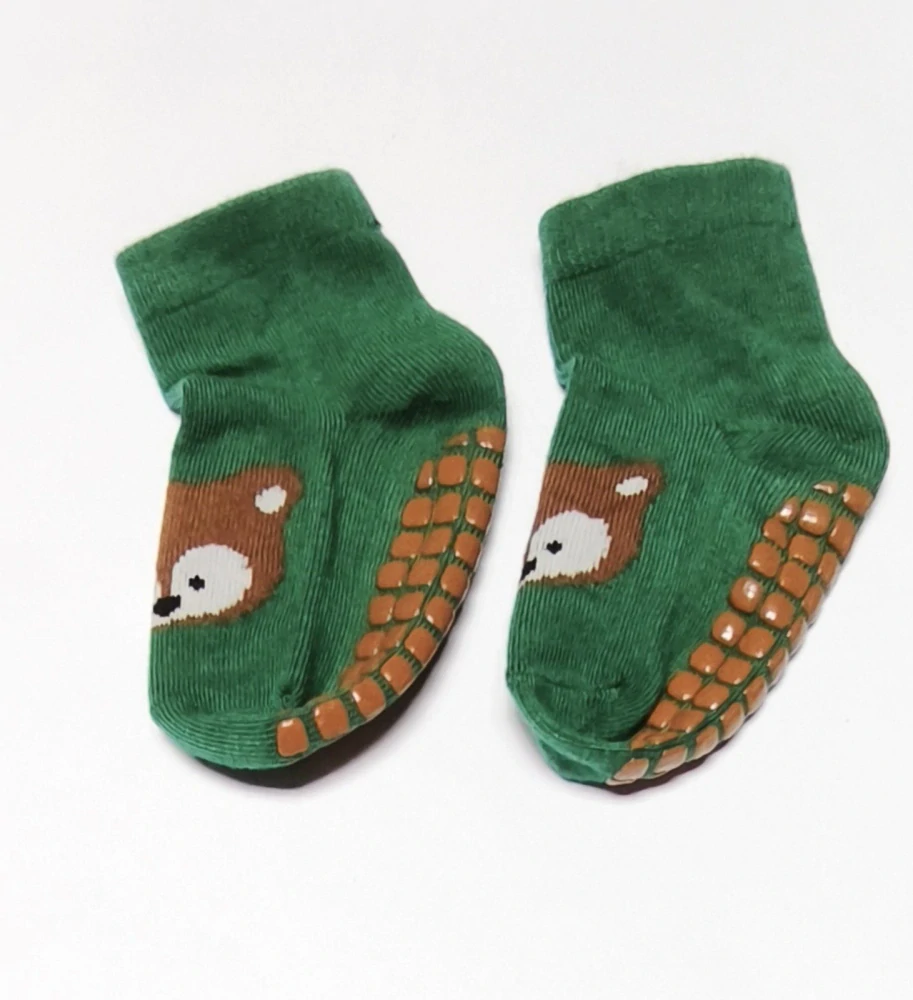 Protiskluzové ponožky - TMAVĚ ZELENÉ - MÝVAL - (3-5 let) L