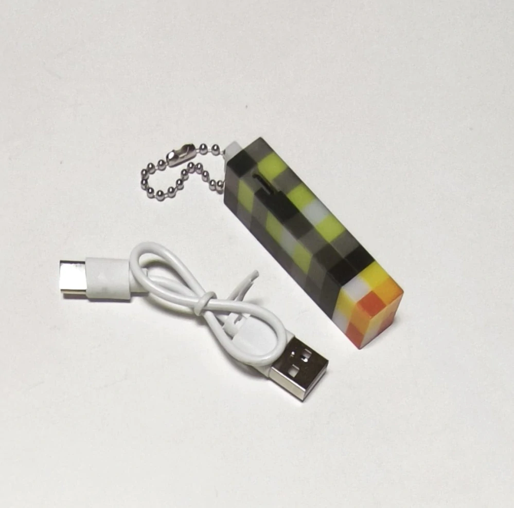 Svítící klíčenka - MINECRAFT POCHODEŇ - USB DOBÍJENÍ - 7 barev 