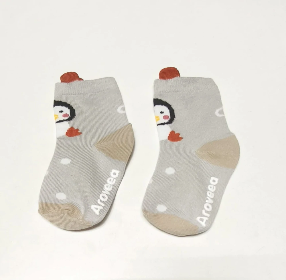 Protiskluzové ponožky s oušky - ŠEDÉ - TUČŇÁK (4-6 let) L