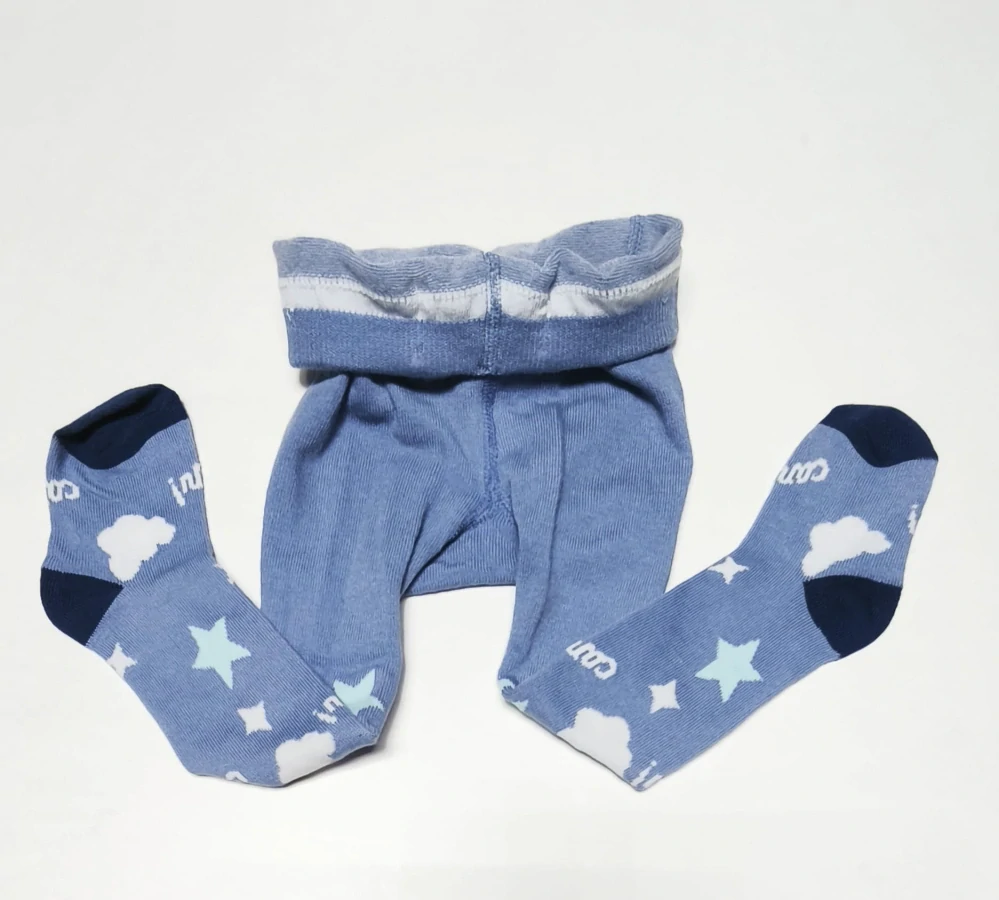 Dětské punčocháče - MODRÉ - AUTÍČKO - (0-6 m)