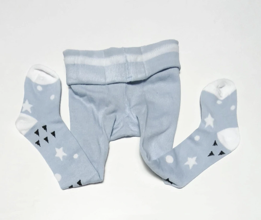 Dětské punčocháče - SVĚTLE MODRÉ - ZEBRA - (6-12 m)