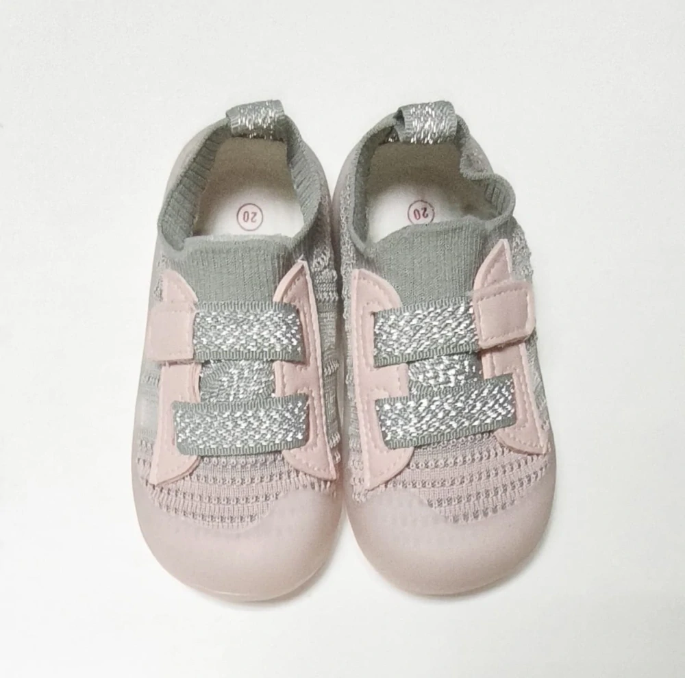 Dětské první botičky "First Steps" s reflexními prvky a anatomickou vložkou - ŠEDORŮŽOVÉ - (18-24m)