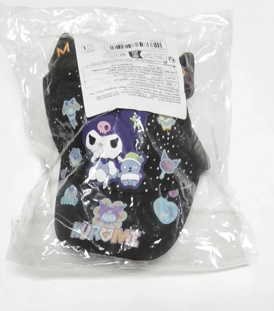 Dětská 3D kšiltovka Kuromi s oušky - ČERNÁ (3-7 let)