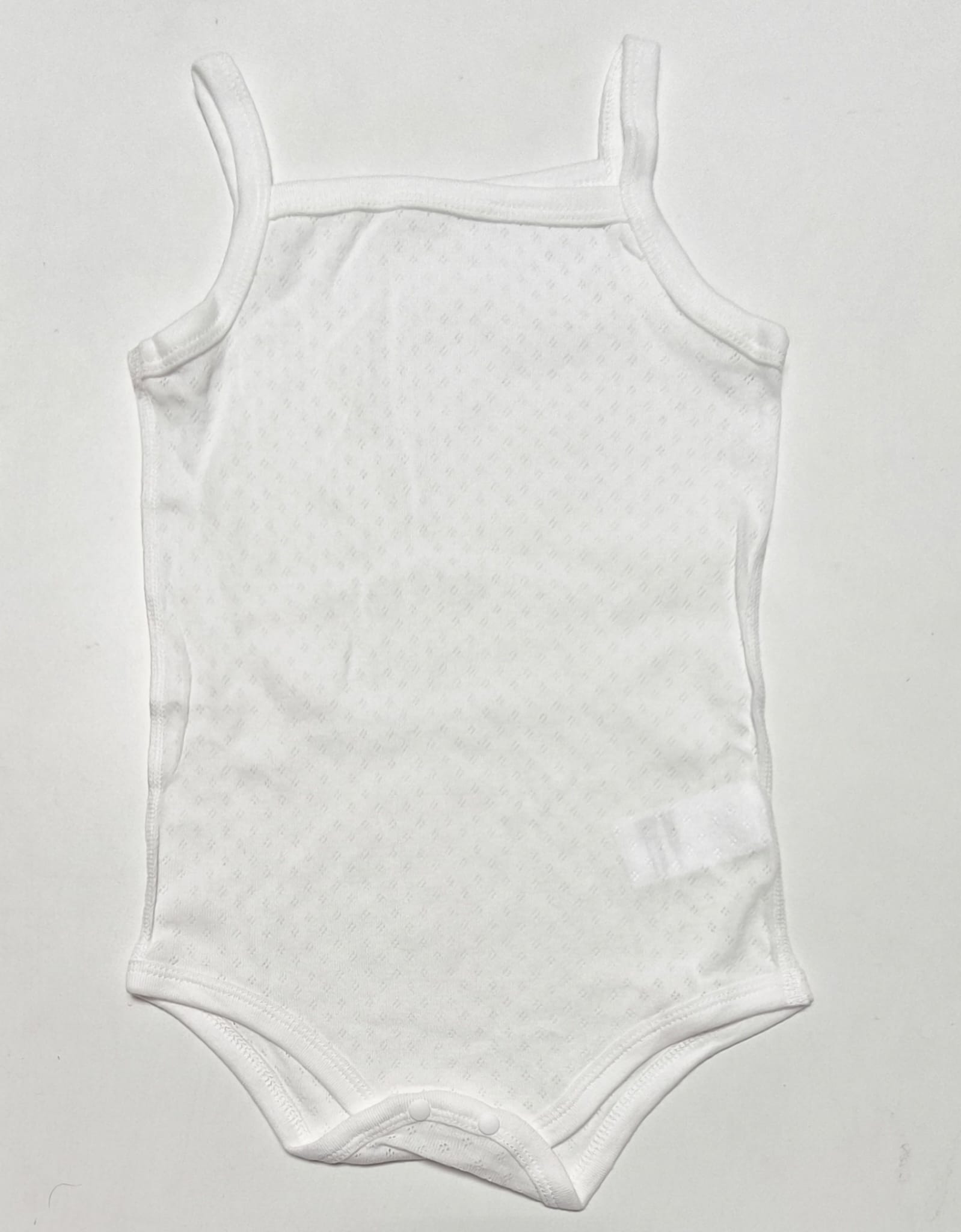 Prodyšné dětské body na ramínka – 100% bavlna - BÍLÉ - (18-24 m)