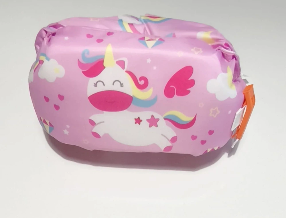 Dětské plavecké rukávky s vestou a píšťalkou - Jednorožec - RŮŽOVÉ (2–5 let)
