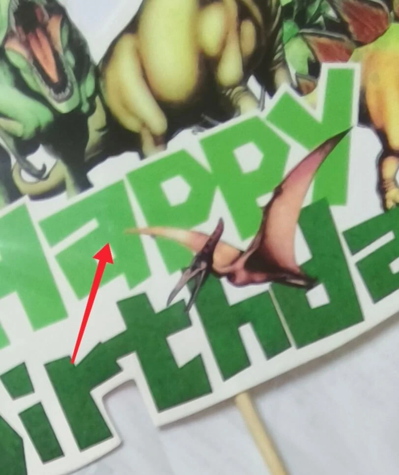 Dekorace na dort - TOPPER Dinosauři s kapradím – Happy Birthday - 1 ks