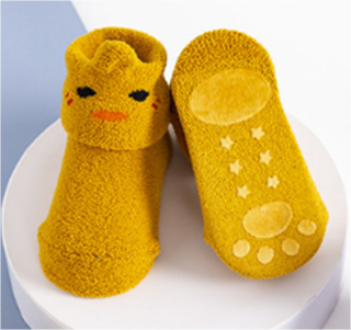 Teplé protiskluzové ponožky - Kuřátko (12-24m)