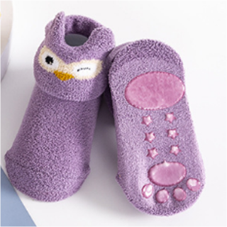 Teplé protiskluzové ponožky - Sovička (0-12m)