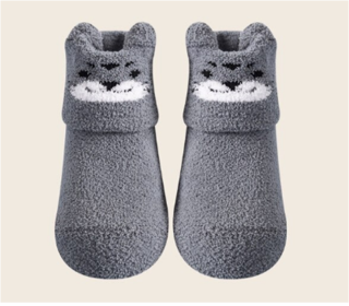 Teplé protiskluzové ponožky - Kočička (0-12m)