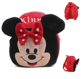 Plyšový batůžek (S) - MINNIE MOUSE - ČERVENÝ