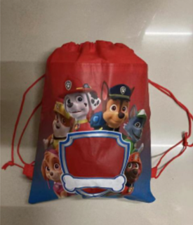 Sáček na přezůvky - TLAPKOVÁ PATROLA - červený 1