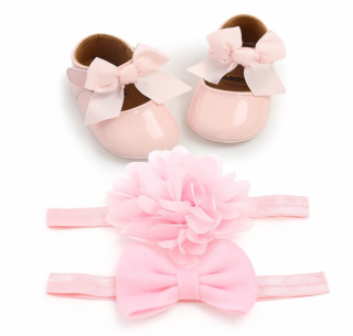 Set balerínky+čelenky (6-12m)