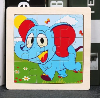 Dřevěné puzzle pro nejmenší (S) - SLONÍK