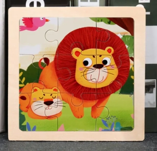 Dřevěné puzzle pro nejmenší (S) - LVÍČEK