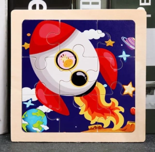 Dřevěné puzzle pro nejmenší (S) - RAKETA