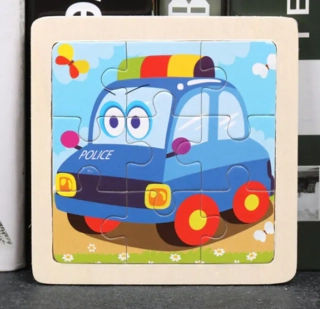 Dřevěné puzzle pro nejmenší (S) - POLICEJNÍ AUTO