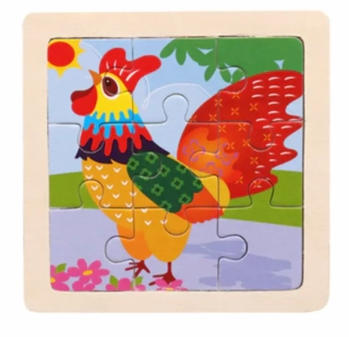 Dřevěné puzzle pro nejmenší (S) - KOHOUT