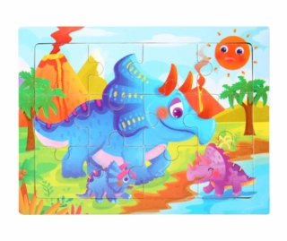 Dřevěné puzzle pro nejmenší (M) - TRICERATOPS