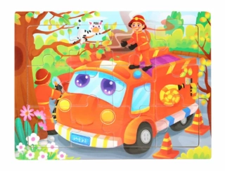 Dřevěné puzzle pro nejmenší (M) - HASIČSKÉ AUTO