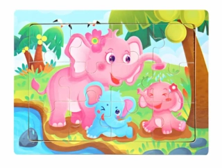 Dřevěné puzzle pro nejmenší (M) - SLONÍK