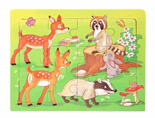 Dřevěné puzzle pro nejmenší (M) - LESNÍ ZVÍŘÁTKA 2