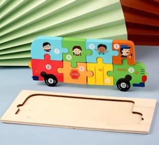 Dřevěné 3D puzzle - AUTOBUS