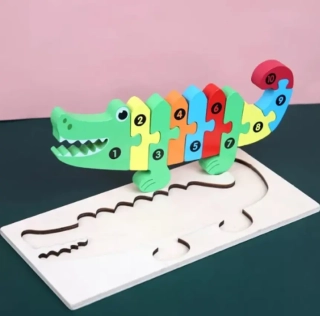 Dřevěné 3D puzzle - KROKODÝL 