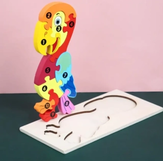 Dřevěné 3D puzzle - PAPOUŠEK