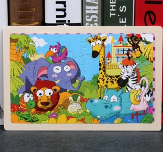 Dřevěné puzzle pro nejmenší (L-24ks) - ZVÍŘÁTKA 1