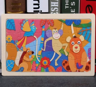 Dřevěné puzzle pro nejmenší (L-24ks) - ZVÍŘÁTKA 2