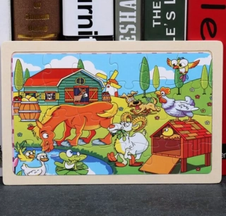 Dřevěné puzzle pro nejmenší (L-24ks) - FARMA 1