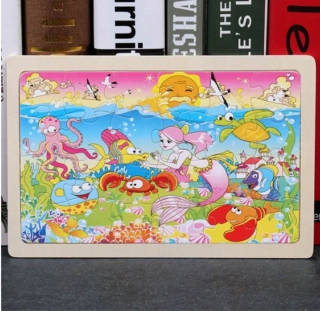 Dřevěné puzzle pro nejmenší (L-24ks) - RYBIČKY 1