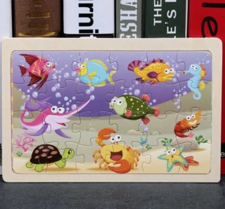 Dřevěné puzzle pro nejmenší (L-24ks) - RYBIČKY 3