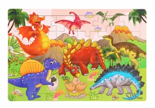 Dřevěné puzzle pro nejmenší (L-30ks) - DINOSAUŘI 1