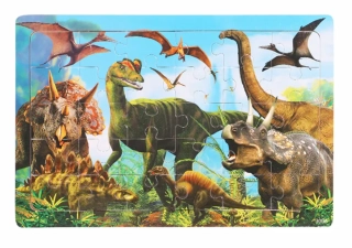 Dřevěné puzzle pro nejmenší (L-30ks) - DINOSAUŘI 2