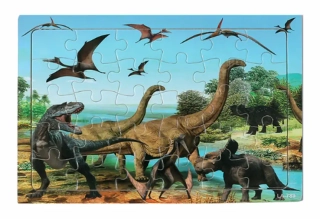 Dřevěné puzzle pro nejmenší (L-30ks) - DINOSAUŘI 3