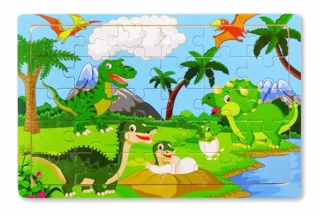 Dřevěné puzzle pro nejmenší (L-30ks) - DINOSAUŘI 4