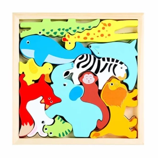 Dřevěné 3D puzzle - ZVÍŘÁTKA